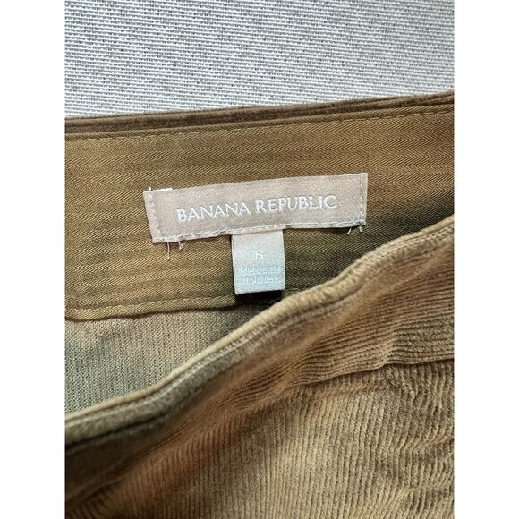 Banana Republic Women's Corduroy Pencil Skirt Button Accent Pockets Size 6 Brown - Picture 3 of 11